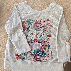 Floral Print Crew Neck Sweater